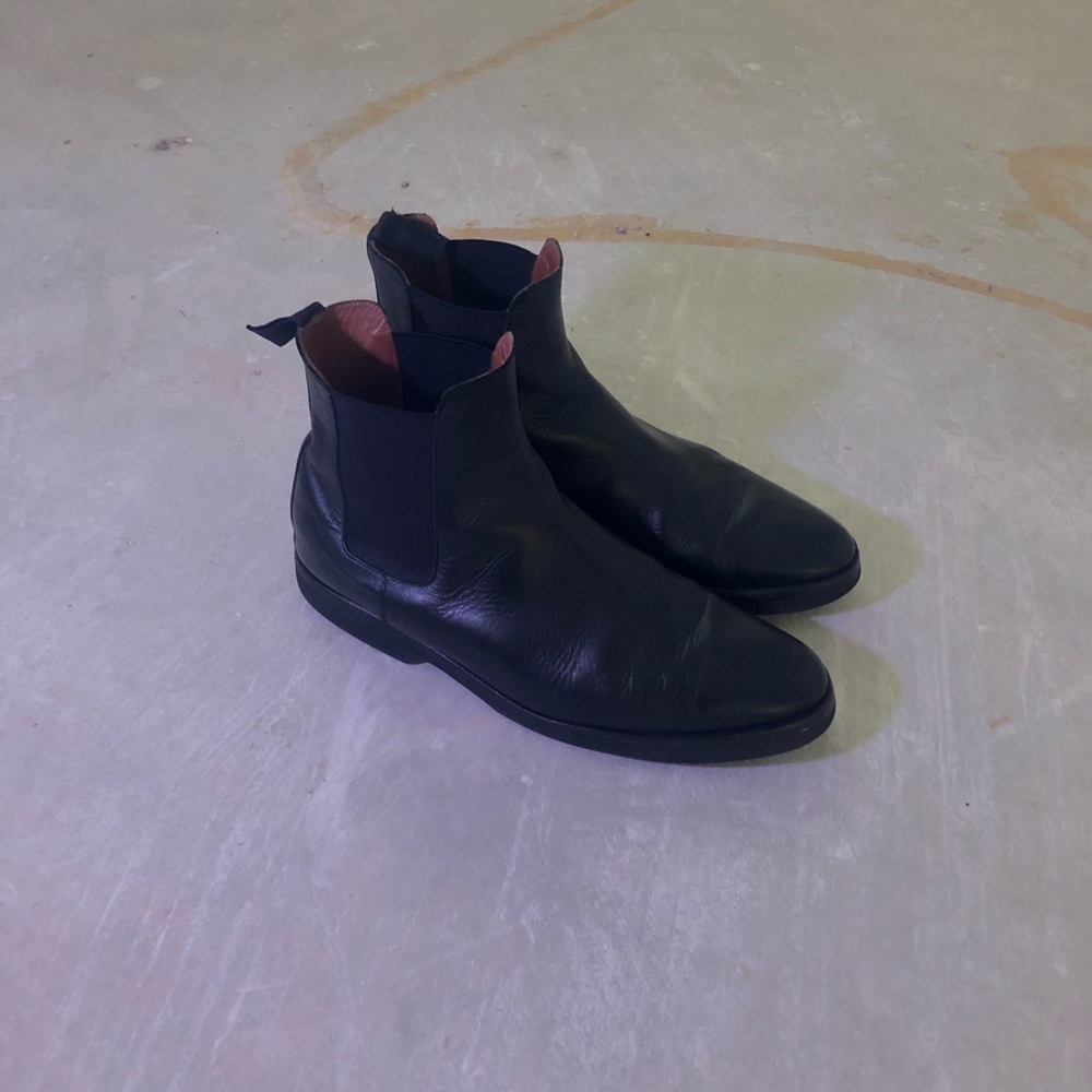 Common Projects Black Leather Chelsea Boots